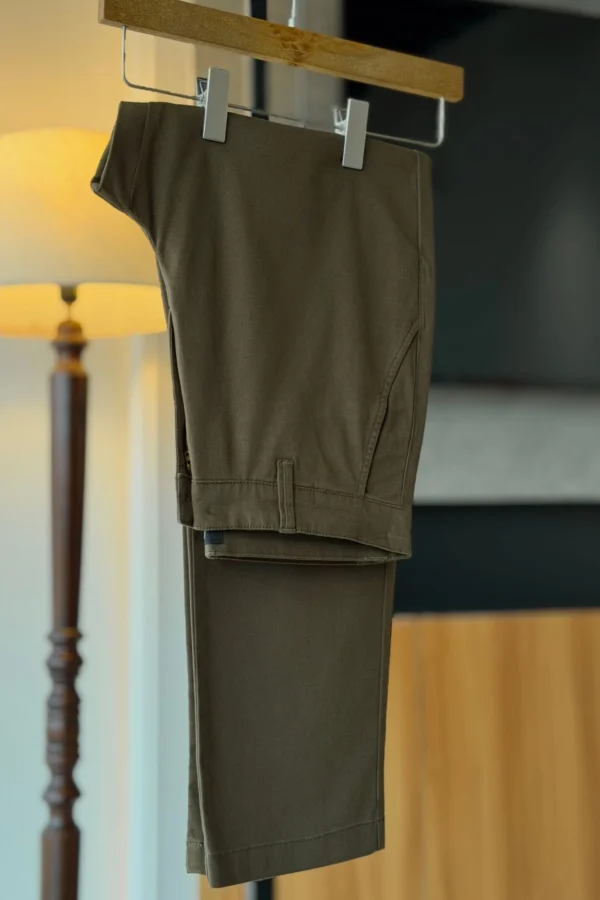 Olive Semi-Straight Fit Chino Pant