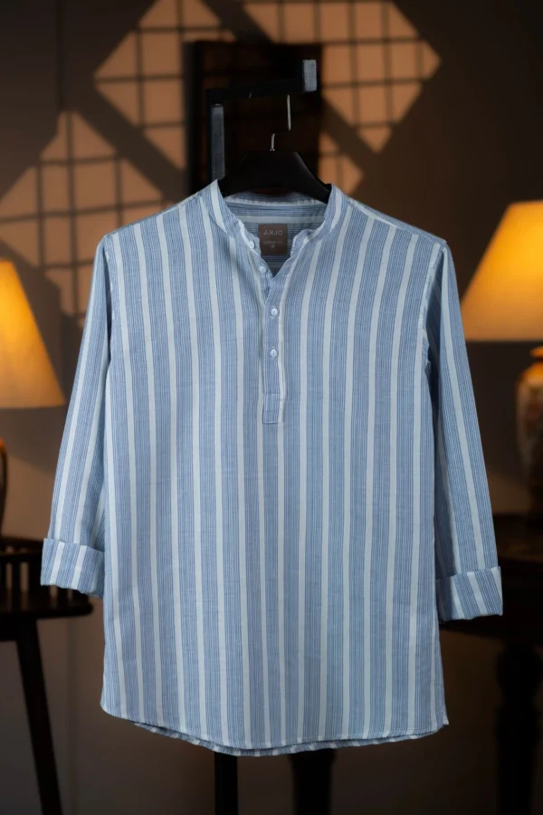 Rust Orange Micro-Grid Check Shirt